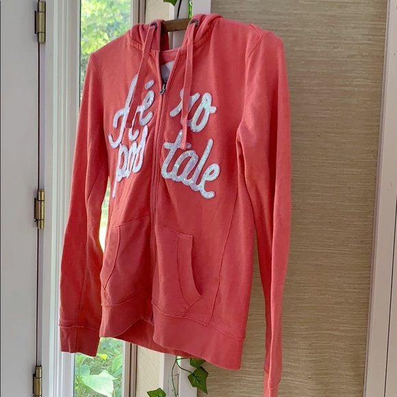 Aeropostale Hoodie, Melon Colored Sweatshirt, Front Zip Hoodie, Athleisure - Picture 7 of 10